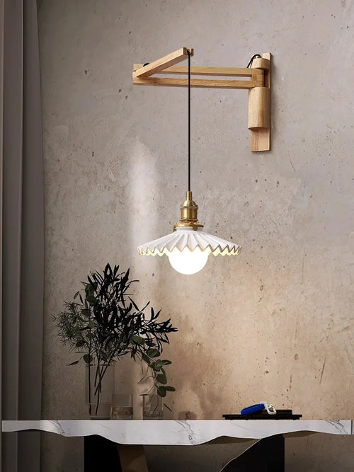 suspension en bois style japonais rétro extensible et mobile