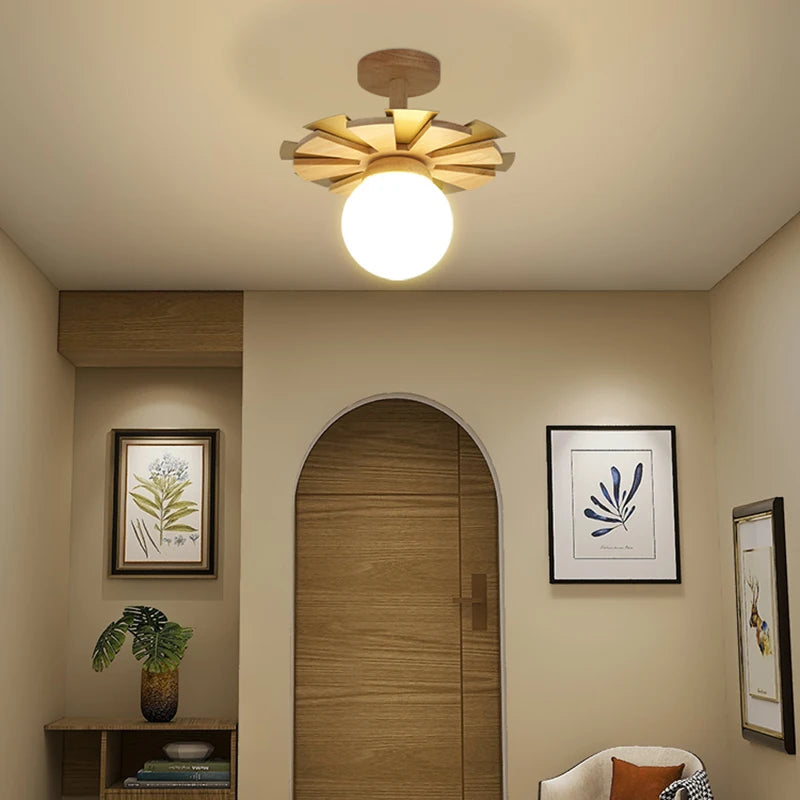applique murale suspendue en bois nordique avec bras oscillant led - vue 5 sur 7