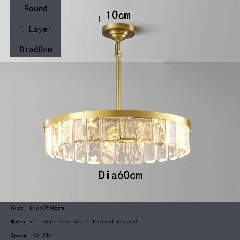 lustre en cristal multicouche nuage et brume pour hôtel avec corps en acier - vue 10 sur 15