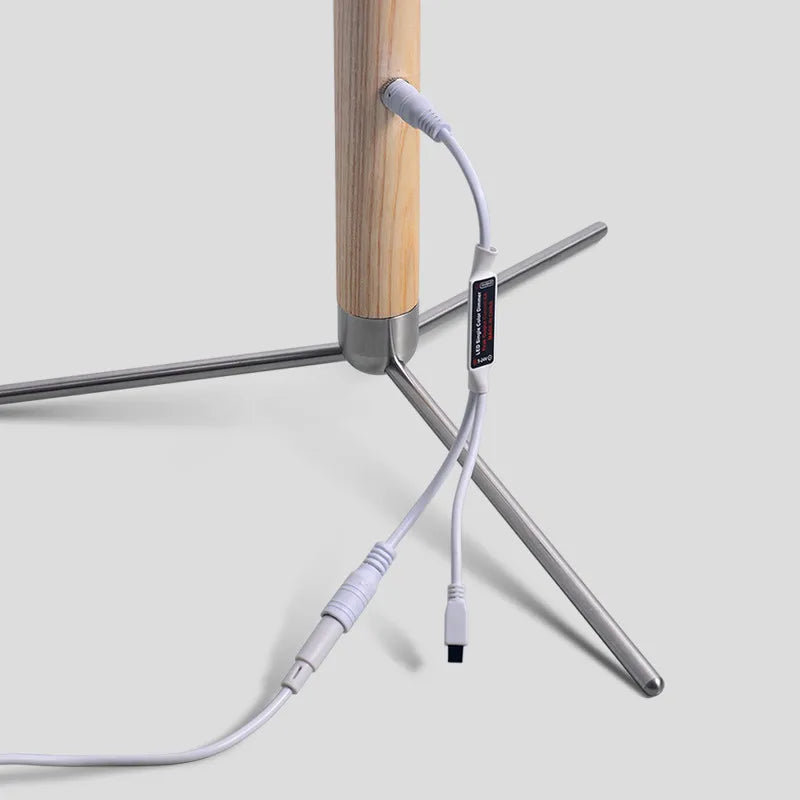 lampadaire en bois moderne avec lumière d'ambiance réglable 360 degrés - vue 7 sur 8