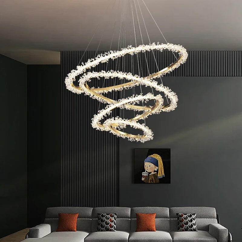 lustre nordique de luxe en cristal pour décoration moderne