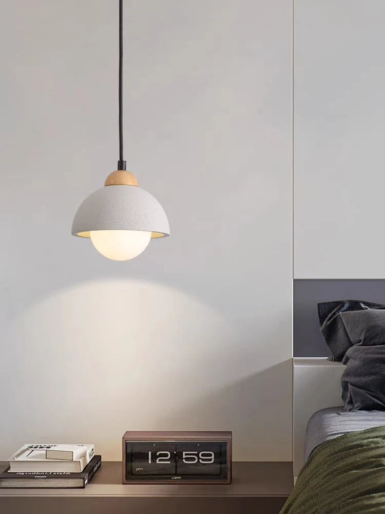 Wabi-sabi Style japonais ciment plafond lustre concepteur nordique minimaliste chambre décor chevet lampes suspendues lampes suspendues