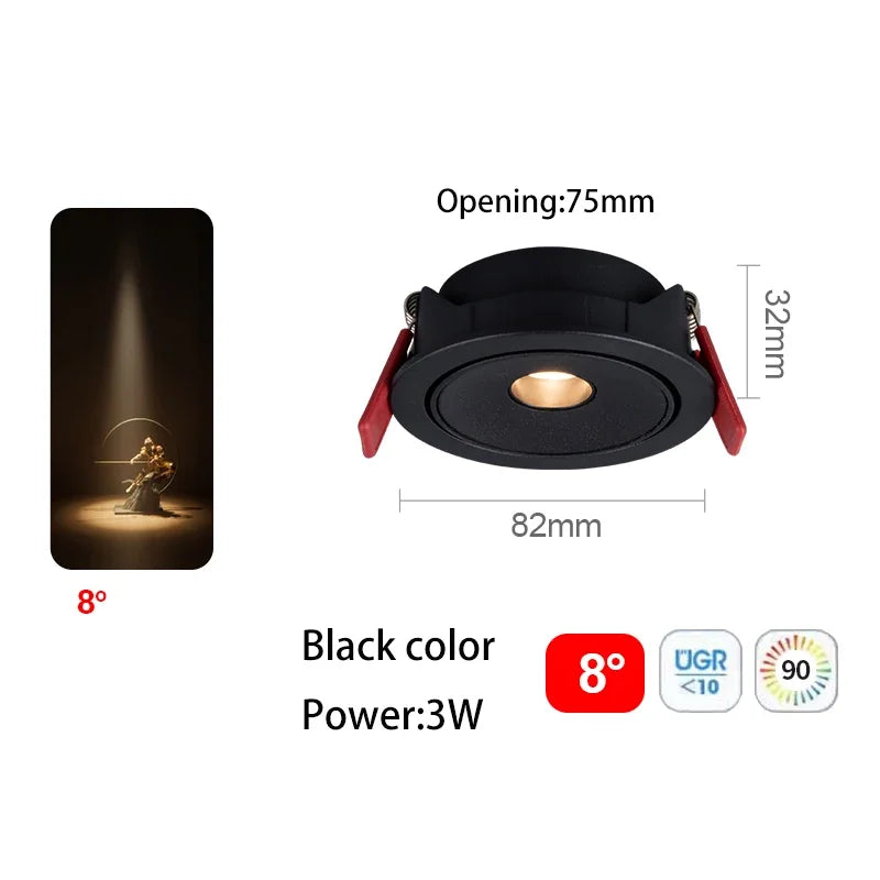 spot led ultra fin à angle de faisceau pour éclairage intérieur
