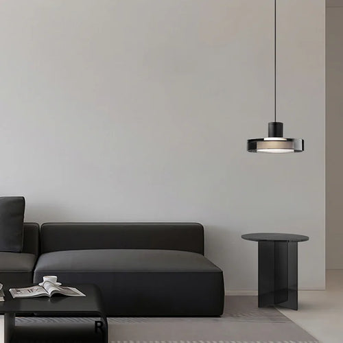 suspension ronde moderne en verre pour intérieur avec fil réglable - vue 3 sur 7
