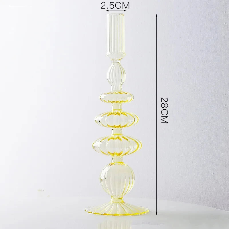bougeoir en verre européen pour décoration et mariage
