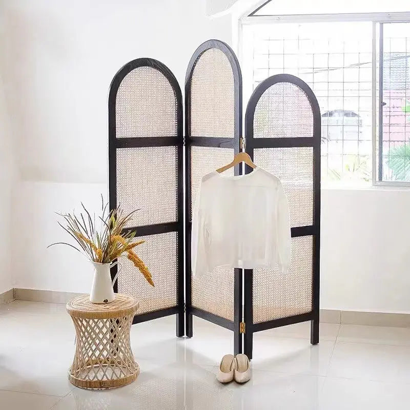 paravent en rotin pliable de style japonais mobile
