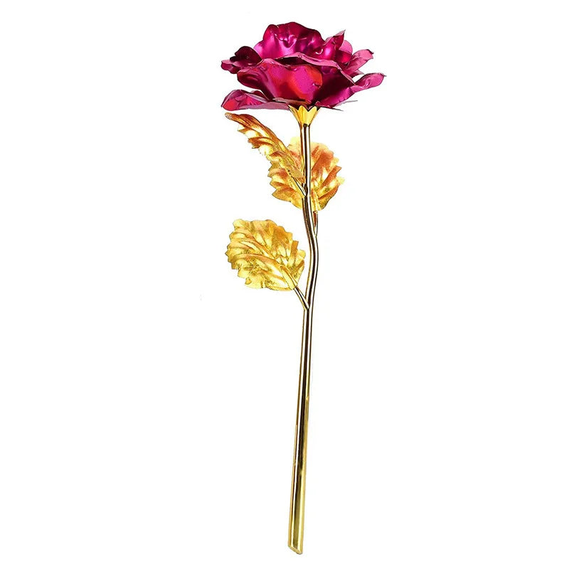 fleur de rose artificielle en métal doré décorative à offrir - vue 14 sur 19