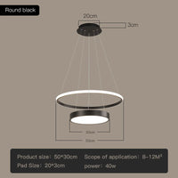suspension à led nordique pour décoration intérieure moderne