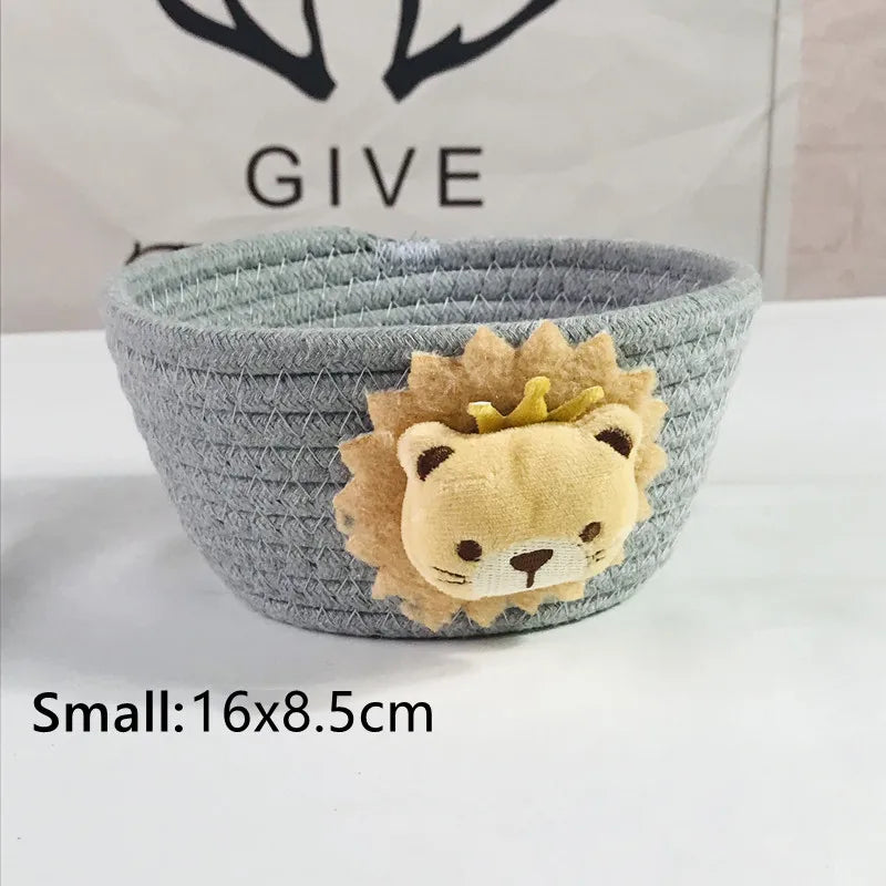 Panier De Rangement Tissé En Forme D'ours - En Corde De Coton, Idéal Salon, Chambre, Salle De Bain
