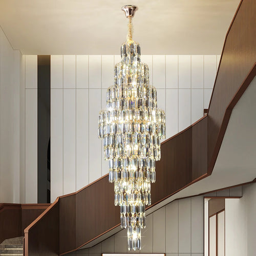lustre en cristal pour escalier et halls d'hôtel - vue 5 sur 25