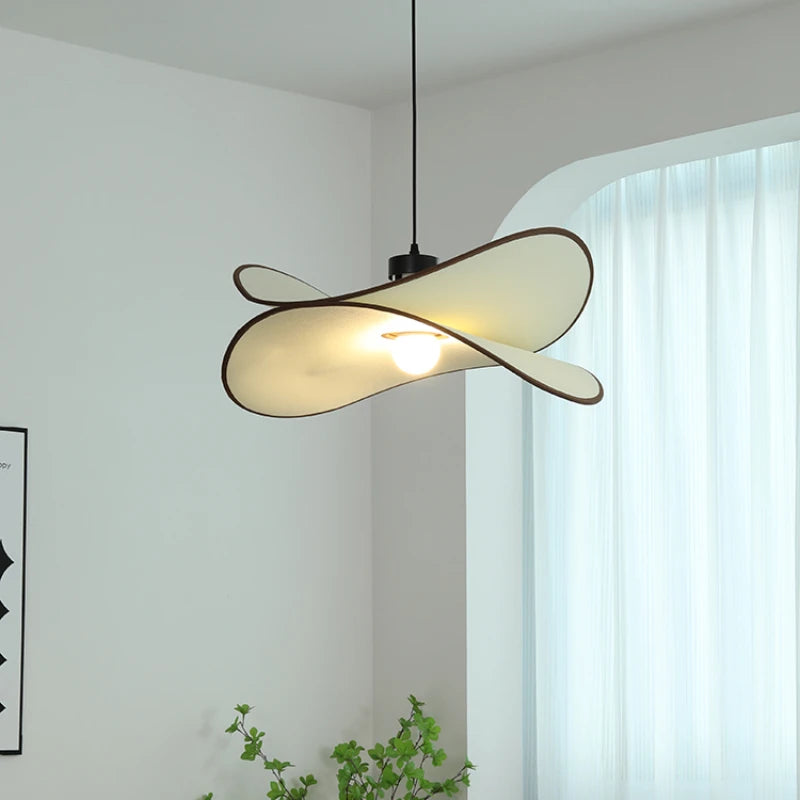 Lustres en tissu rétro français lampes suspendues modernes et romantiques pour chambre à coucher