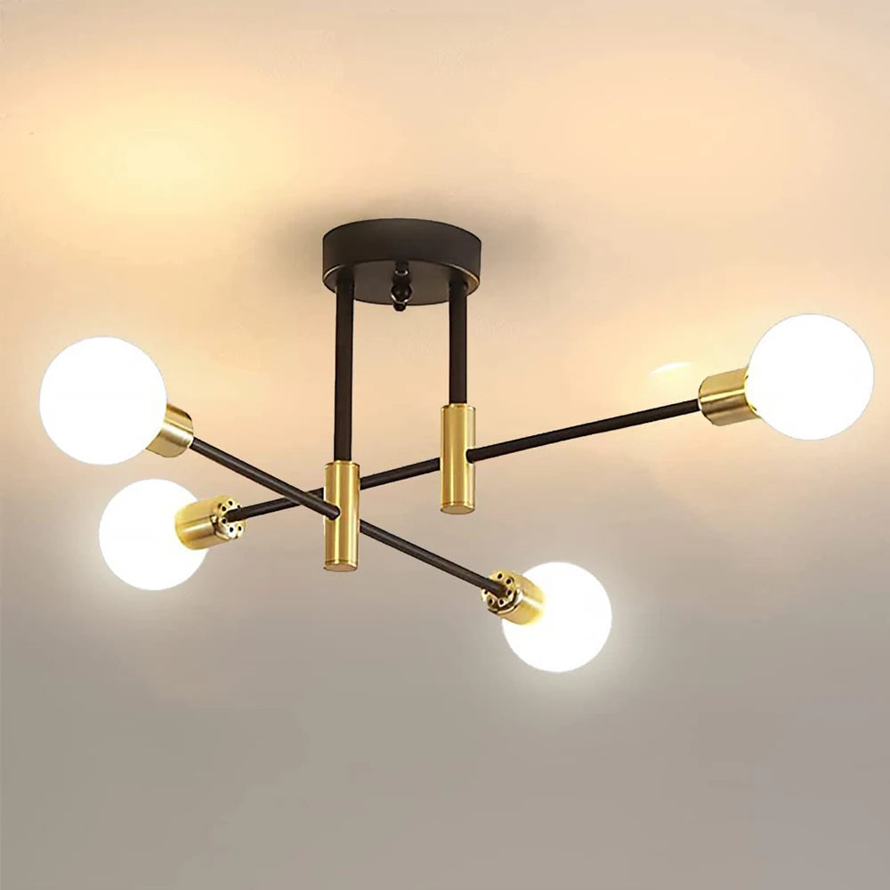 Plafonnier LEDs nordique brossé antique or