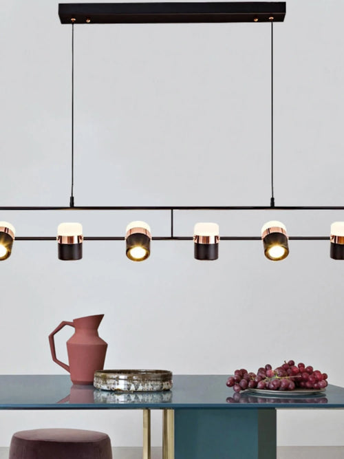 Nordic Designer Strip Restaurant Chandelier Minimalist Creative Bar Table Lamp, Bedroom Bedside Decoration Small GU10 Chandelier - vue 2 sur 14