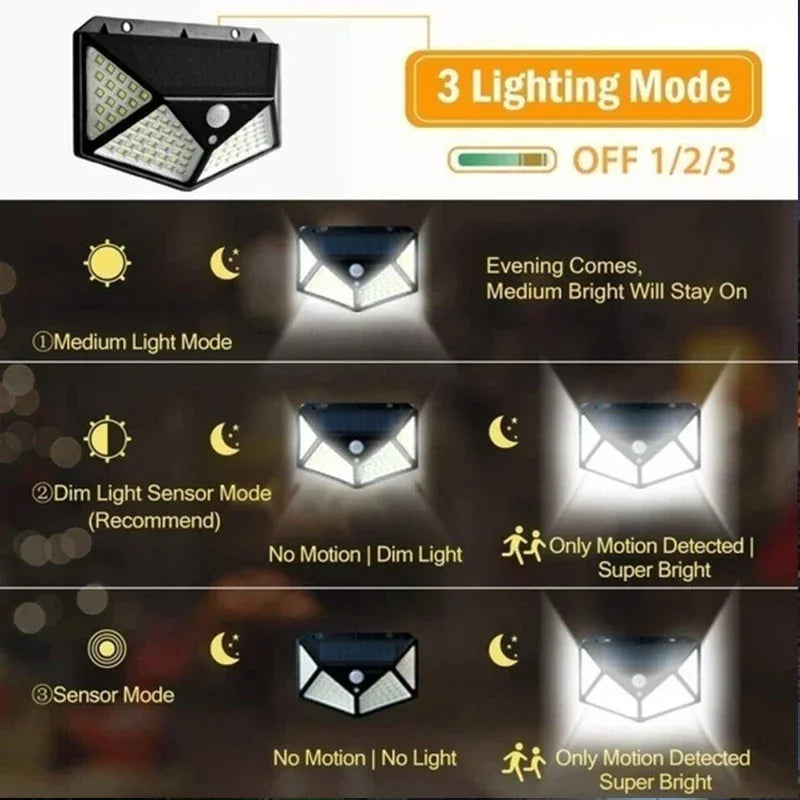 lot de lampes solaires à led avec capteur de mouvement pour jardin
