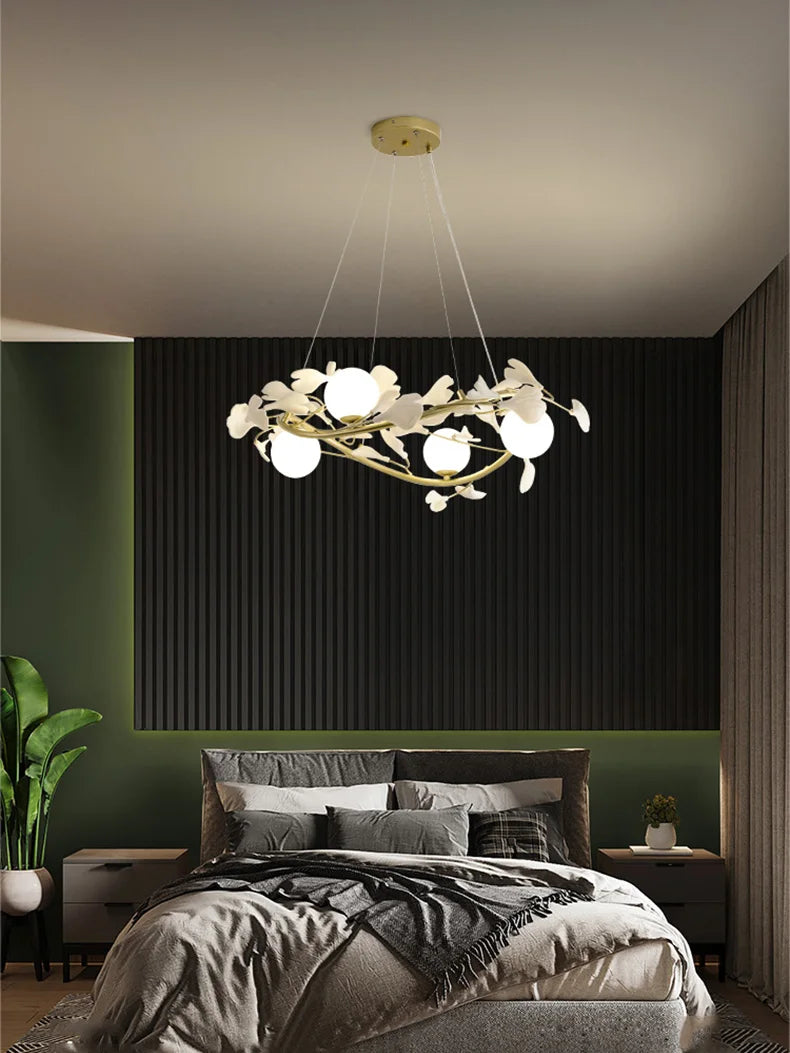 lustre ginkgo suspendu lumineux design moderne pour intérieur - vue 5 sur 8