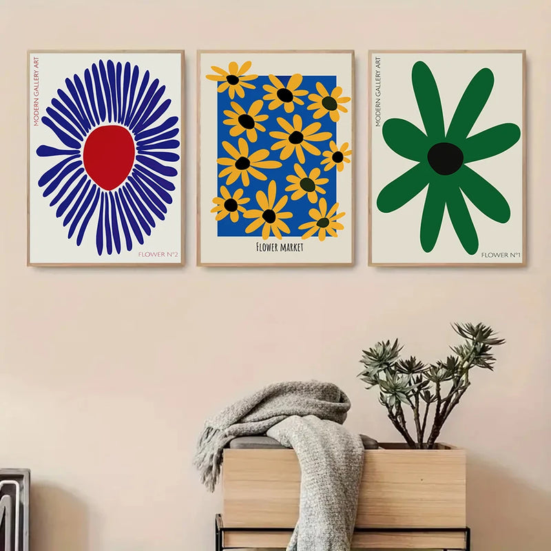affiches d'art mural abstrait mio flowers décoration murale contemporaine