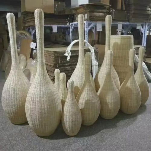 lampadaire en bambou design wabi sabi pour décoration intérieure unique - vue 5 sur 18
