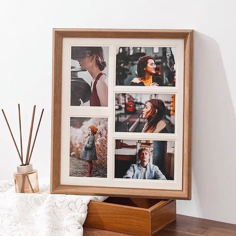 présentoir en bois massif pour cadres photo mariage décoratif - vue 3 sur 10