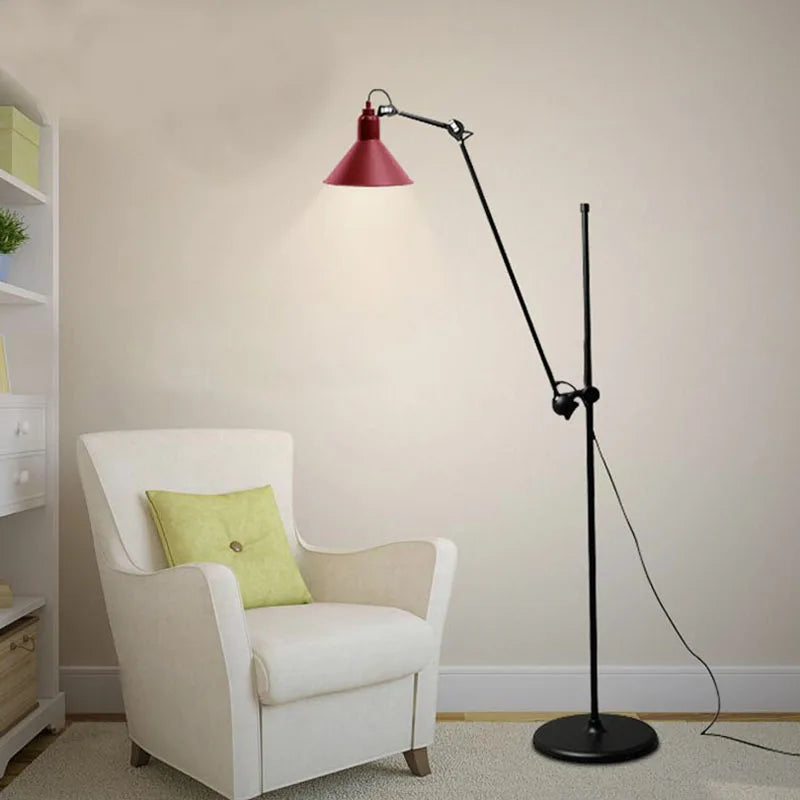 lampadaire vintage réglable pour lecture et éclairage général