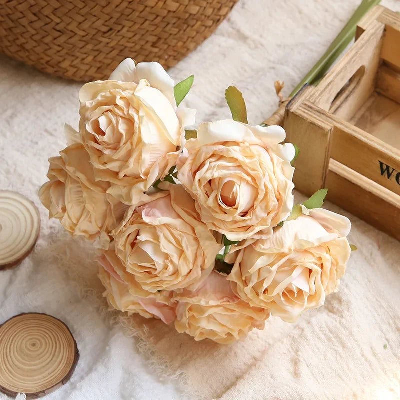 bouquet de roses artificielles pour décoration et photographie - vue 8 sur 13