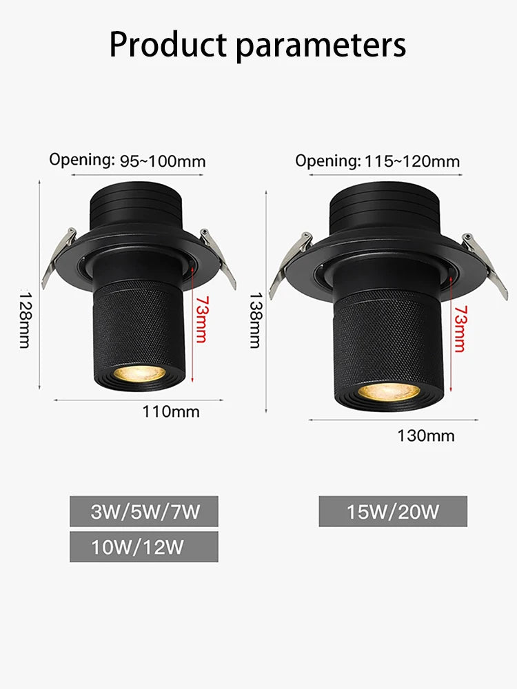 Spot lumineux Led encastrable avec technologie COB