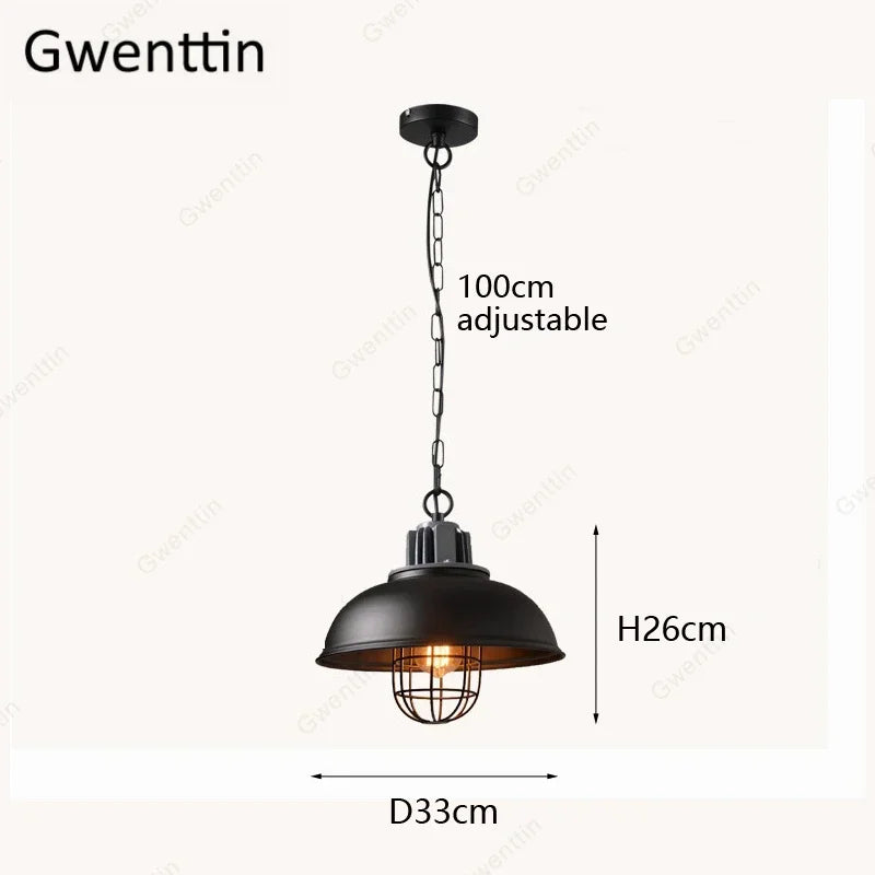 lustre rétro en fer pour décoration intérieure et éclairage - vue 5 sur 7