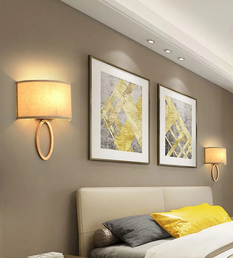 Applique incurvée chambre chevet Beige atmosphère minimaliste moderne décoration de chambre d'hôtel décoration murale applique murale LED lumière