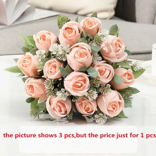 décoration florale en soie roses artificielles pour intérieur et extérieur - vue 15 sur 14