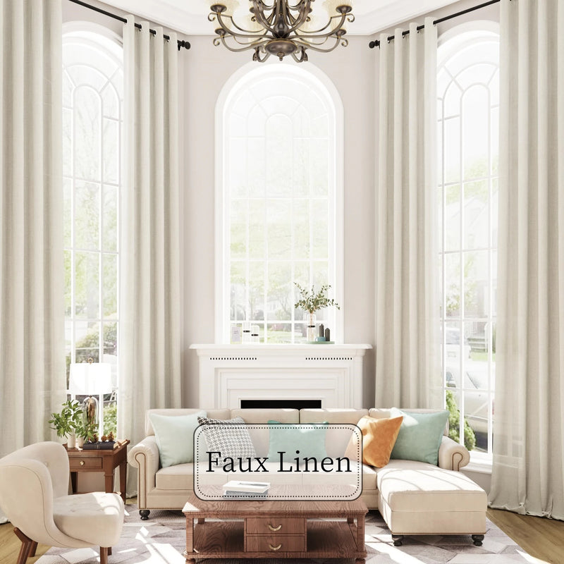 Voilage imitation lin extra long style moderne