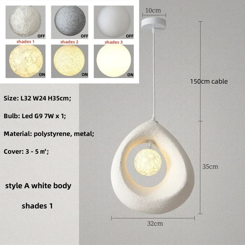 Nordique salle à manger suspension Led lumières Wabi Sabi Led suspension lampe chambre minimalisme suspension lampe décor à la maison éclairage intérieur lampe