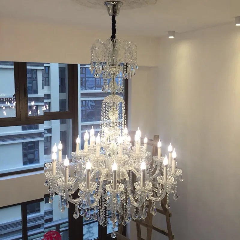 lustre en cristal à led design nordique pour un éclairage élégant - vue 4 sur 8