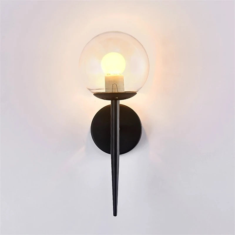 applique murale led modernes nordiques boule de verre décoration artistique - vue 4 sur 10
