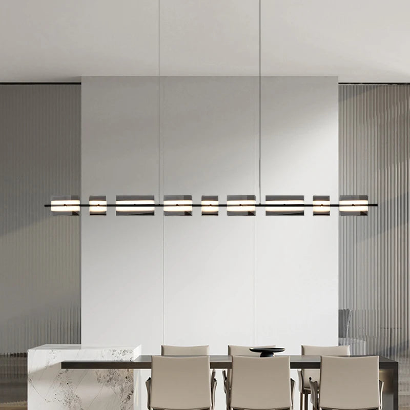 lustre minimaliste italien en cuivre et verre moderne - vue 2 sur 8