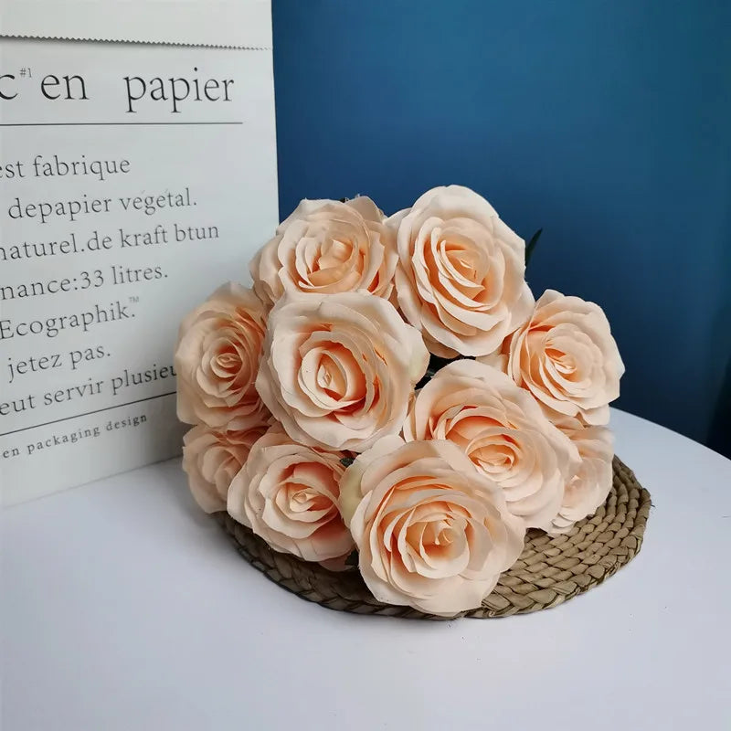 bouquet de roses artificielles pour mariage et décoration intérieure - vue 7 sur 30