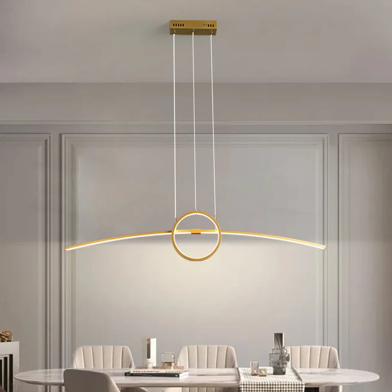 suspension moderne créative avec lumières led pour maison intelligente - vue 4 sur 8