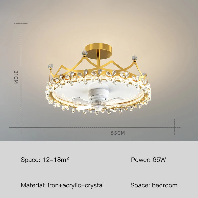 ventilateur de plafond led moderne avec télécommande et éclairage décoratif - vue 8 sur 10