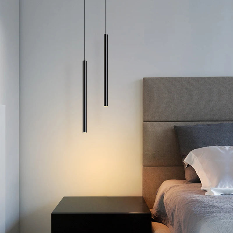 suspension moderne à tube long en led pour décoration intérieure luxe - vue 5 sur 30