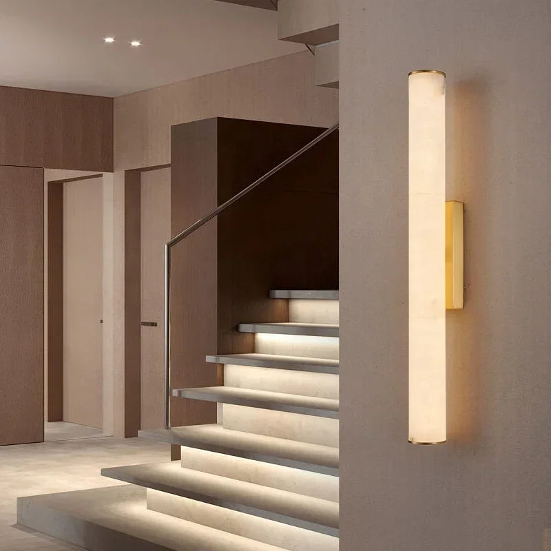 applique murale en marbre naturel avec éclairage moderne décoratif - vue 5 sur 9