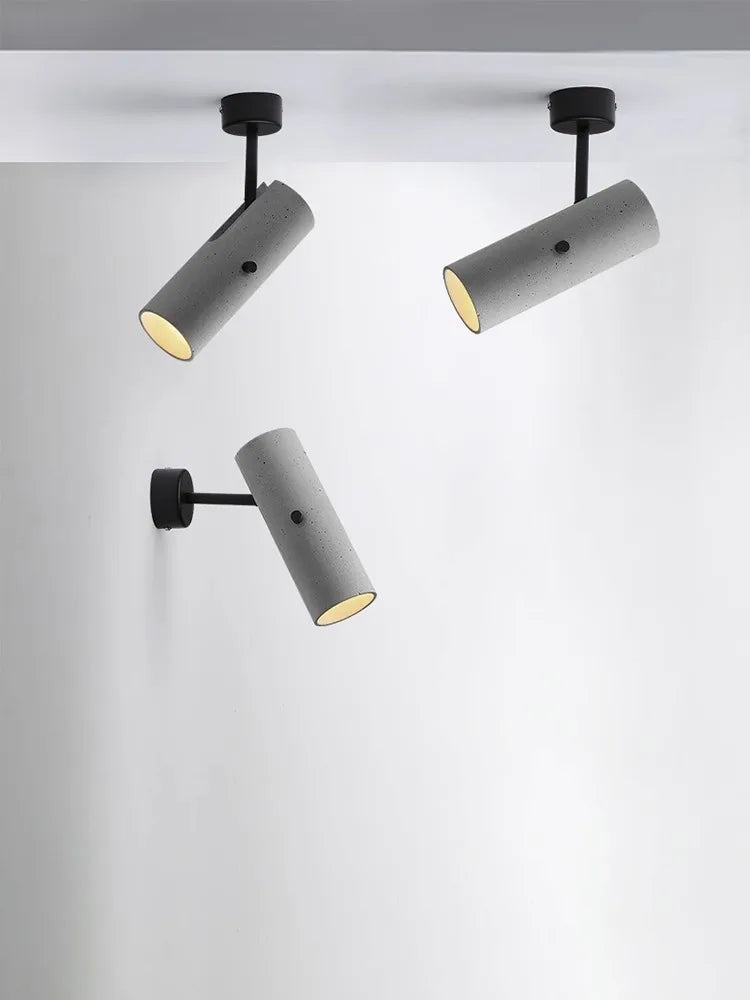Applique murale led en ciment style industriel projecteur rotatif créatif