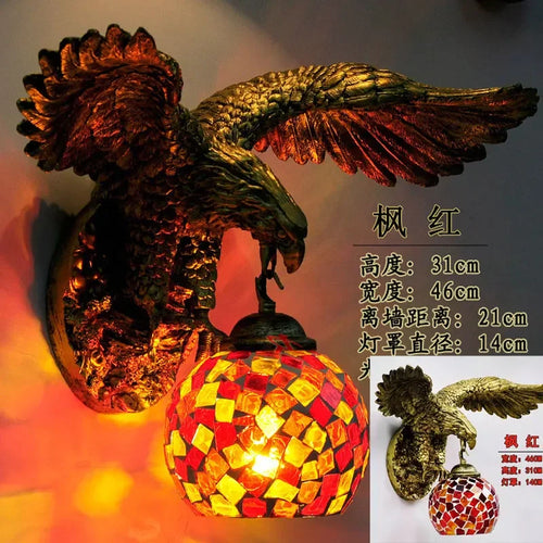 applique murale eagle décoration rétro bohème lumineuse artistique - vue 16 sur 18