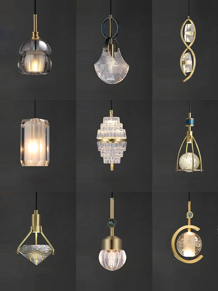 lustre en verre LED avec ceinture en cuir rétro moderne - vue 3 sur 30