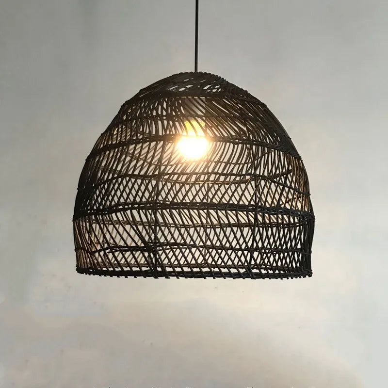 Style chinois lampe en rotin suspension Vintage lampe suspendue E27 salon salle à manger décor à la maison café Restaurant lampe à main