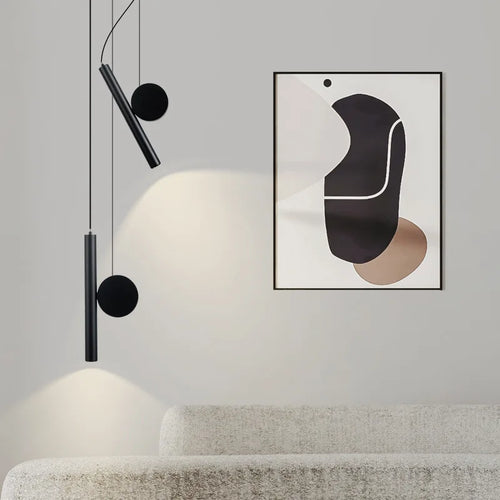 lampe suspension led blanc noir réglable