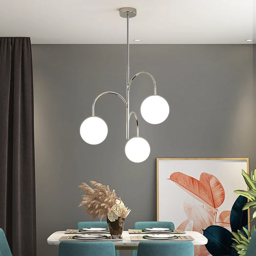 lustre moderne en fer et verre pour décoration intérieure - vue 6 sur 7