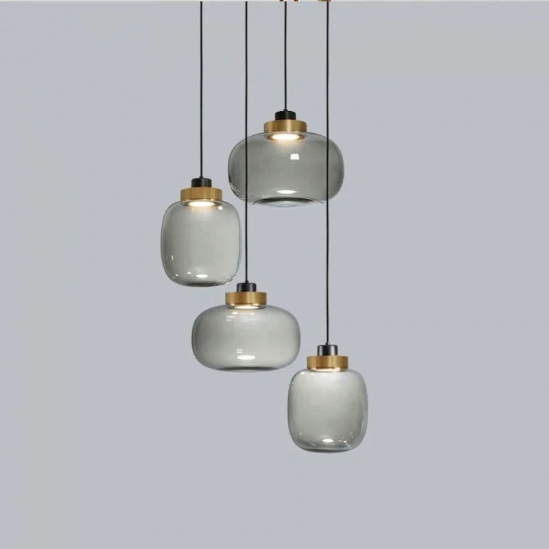 suspension en verre fumé pour décoration moderne et élégante