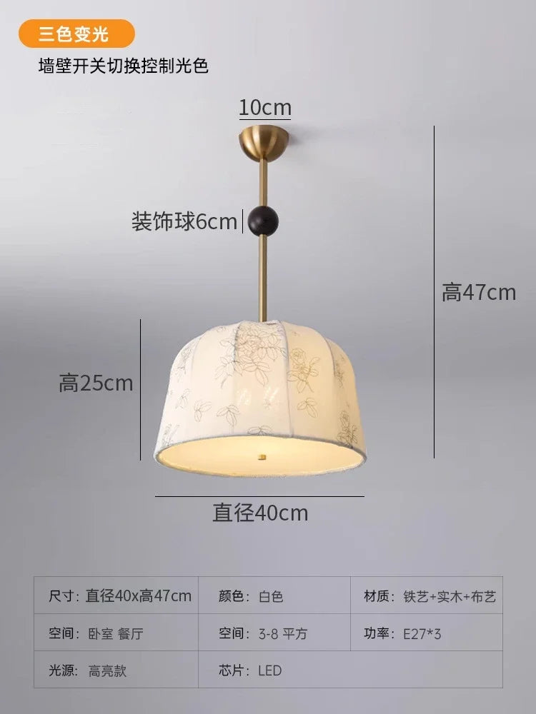 lampe d'étude en bois massif motif nanyang lustre rétro romantique - vue 7 sur 11