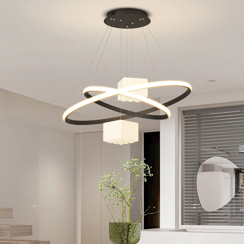 lustre moderne led pour éclairage intérieur décoratif - vue 3 sur 12