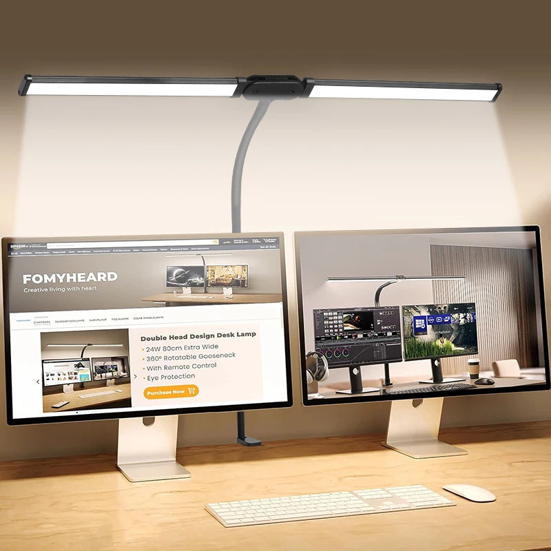 Lampes de bureau Led Double tête réglable en continu USB lampe de Table moniteur d'ordinateur lumière pour bureau étude lecture luminaire