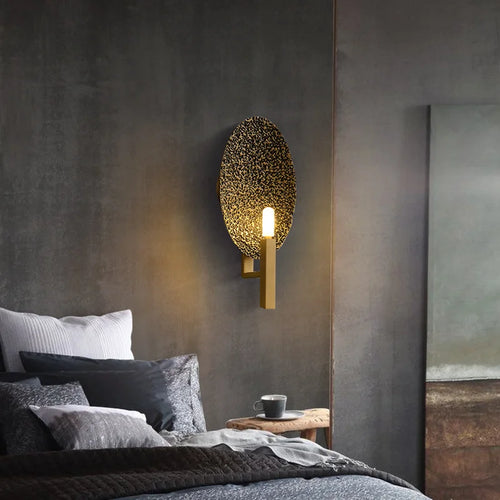 applique murale en cuivre design moderne avec lumières led dorées - vue 4 sur 6