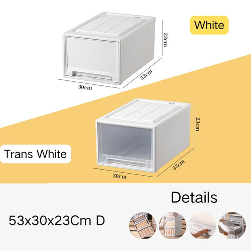 tiroirs empilables en plastique transparent pour rangement pratique - vue 25 sur 48